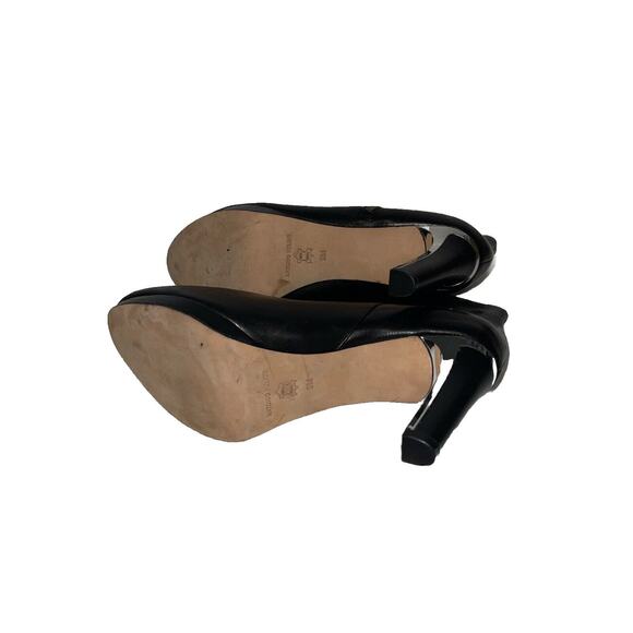 Antonio Melani 9M Black Leather 3" Heel Boots Zipper looks new - Picture 5 of 6